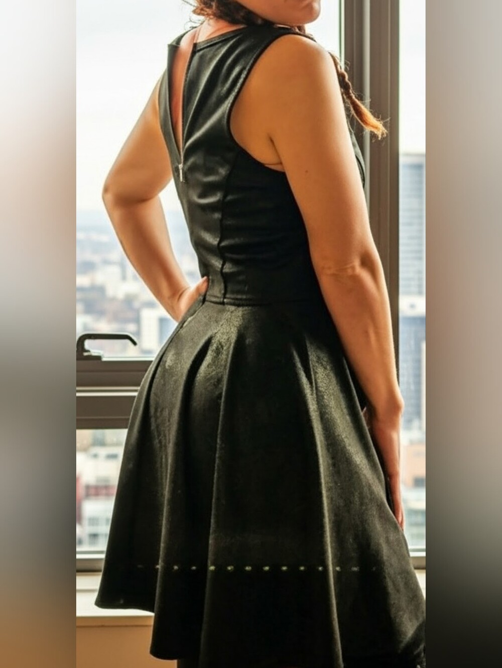Express Black Sleeveless Skater Dress